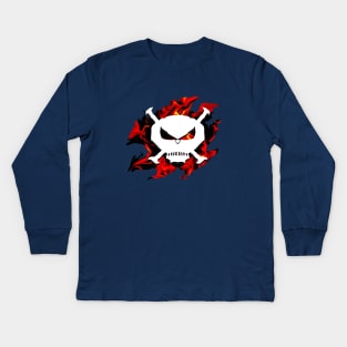 Fire Skull Kids Long Sleeve T-Shirt